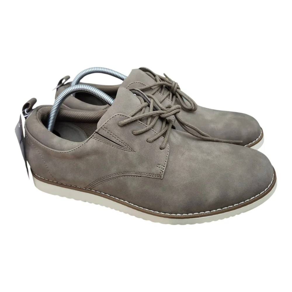 New Men's Casual Oxford Shoes Gray Lace-Up Target Size 10.5M‎ Faux Leather